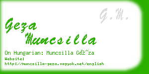 geza muncsilla business card